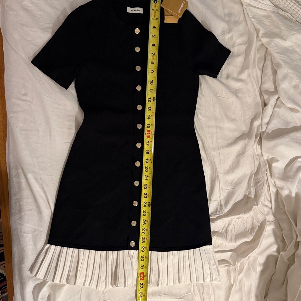 Sandro Short Knit Dress with Ruffle - Picture 8 of 9